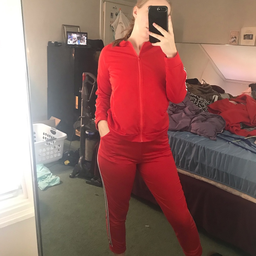 Red sweatsuit